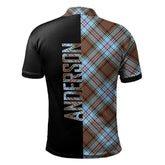 Clan Anderson Ancient Tartan Polo Shirt Half of Me - Cross Style JR83 Anderson Ancient Tartan Tartan Polo